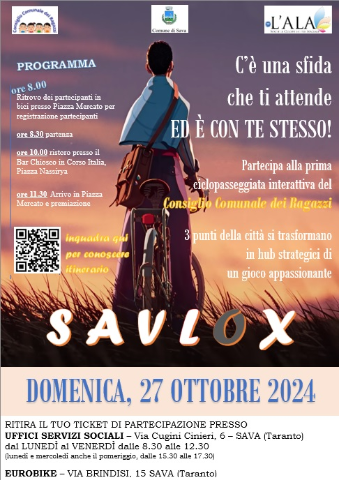 PRIMA CICLOPASSEGGIATA INTERATTIVA DEL CONSIGLIO COMUNALE DEI RAGAZZI - RINVIO A DOMENICA 27 OTTOBRE 2024