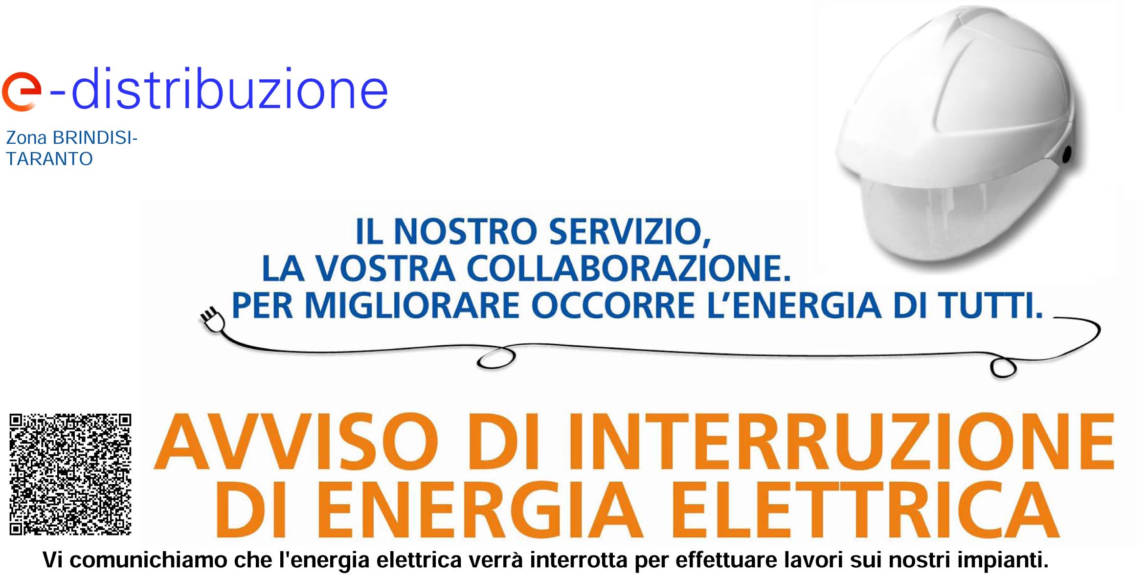 Avviso interruzione energia elettrica 18 ottobre p.v.